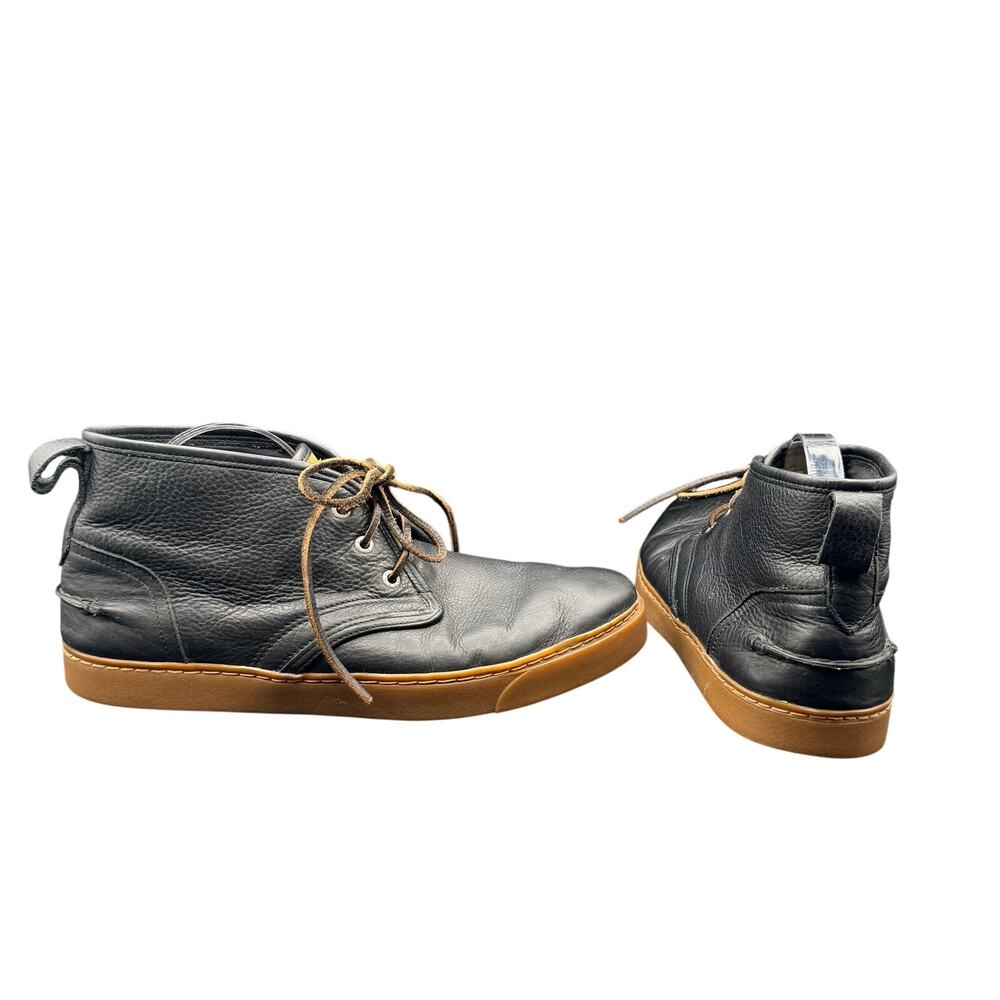 Bass Captain Leather Chukka Boots Men’s 13M Black Gum Sole Lace Up